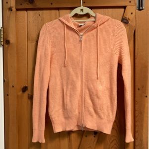 White + Warren cashmere zip-up hoodie